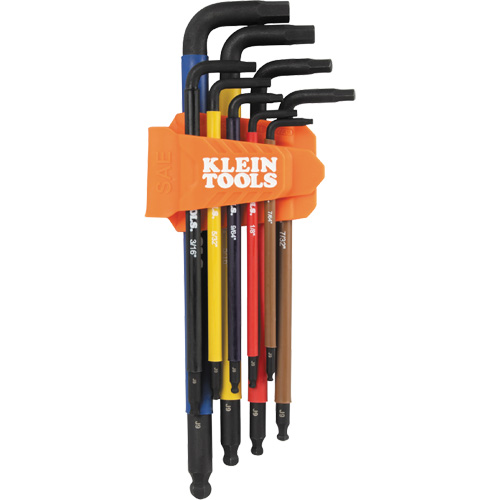 Colour-Coded Extra-Long L Style Hex Key Caddy Set, 9 Pcs., Imperial EastCoast Offshore Supplies