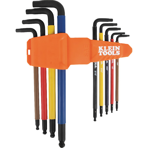 Colour-Coded Extra-Long L Style Hex Key Caddy Set, 9 Pcs., Imperial EastCoast Offshore Supplies