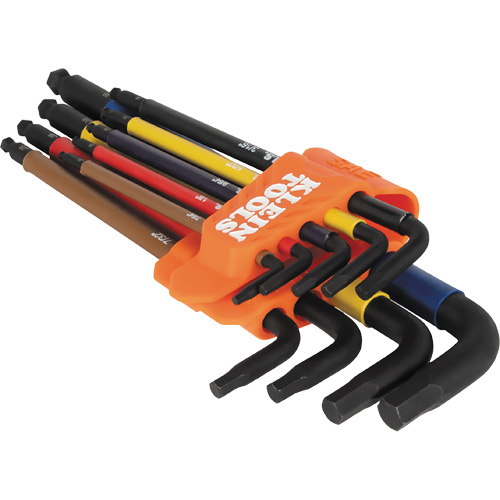 Colour-Coded Extra-Long L Style Hex Key Caddy Set, 9 Pcs., Imperial EastCoast Offshore Supplies