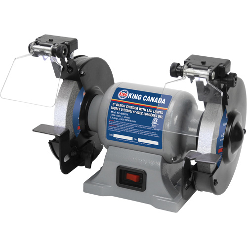Bench Grinder with LED Lights, 6" Wheel Diameter, 3450 RPM EastCoast Offshore Supplies