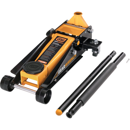 Heavy-Duty Floor Jack, 3 Ton(s) Capacity, 5-1/4" Lowered, 18-1/4" Raised, Manual Hydraulic EastCoast Offshore Supplies