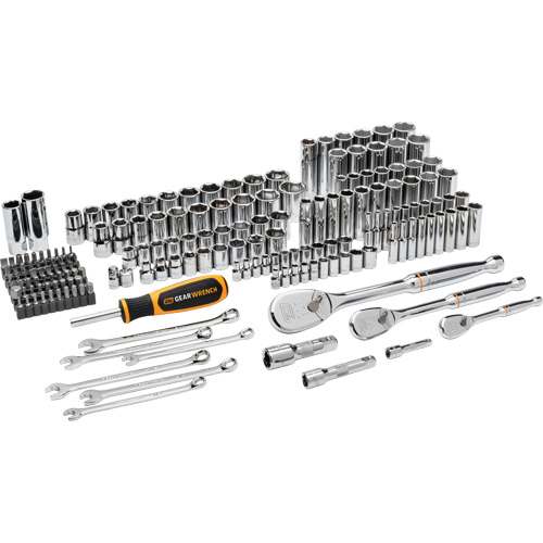 Jeu d'outils manuels pour m&eacute;canicien 90T SAE/MM avec prises 1/4", 3/8” & 1/2" EastCoast Offshore Supplies