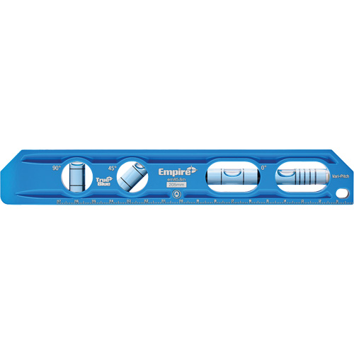 Niveau torpille moul&eacute; sous pression TRUE BLUE, 8" lo, Aluminium, 4 fioles, Magn&eacute;tique EastCoast Offshore Supplies