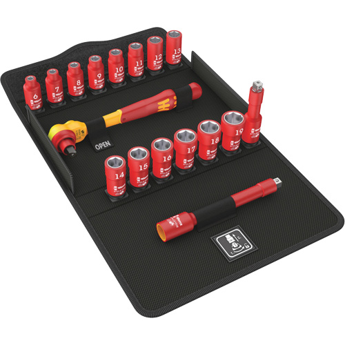 Jeu de cliquets isolants Zyklop 8100 SB VDE 1, 7 Mcx, Prise de 3/8" EastCoast Offshore Supplies