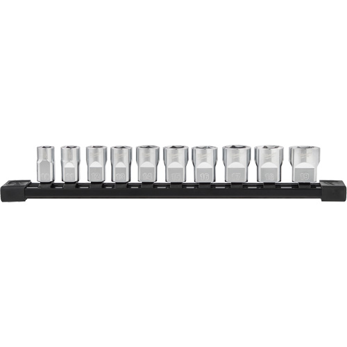 Douilles m&eacute;triques avec c&ocirc;t&eacute;s Four Flat, 10 Mcx, Prise de 3/8" EastCoast Offshore Supplies