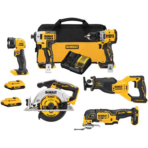 Ensemble six outils sans fil &agrave; moteur sans balai XR , Lithium-ion, 20 V EastCoast Offshore Supplies