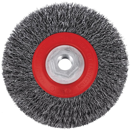 Brosse m&eacute;tallique &agrave; fils torsad&eacute;s &agrave; haut rendement 5C14T, 5" dia., Fils 0,014", Arbre 5/8"-11NC EastCoast Offshore Supplies