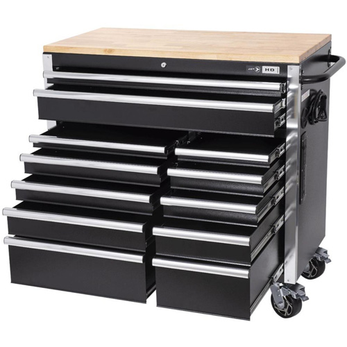 HDRC4112 HD Series Roller Cabinet, 12 Drawers, 41" W x 21" D x 40-3/10" H, Black EastCoast Offshore Supplies