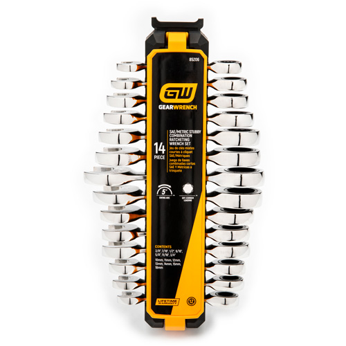 72-Tooth 12 Point Stubby Wrench Set, Ratcheting Combination, 14 Pieces, Imperial and Metric EastCoast Offshore Supplies