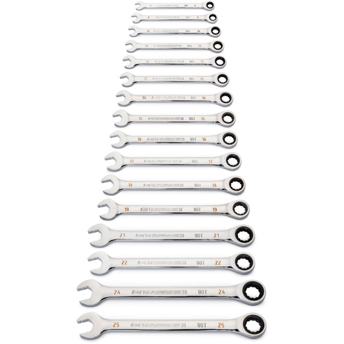 90-Tooth 12 Point Wrench Set, Ratcheting Combination, 16 Pieces, Metric EastCoast Offshore Supplies