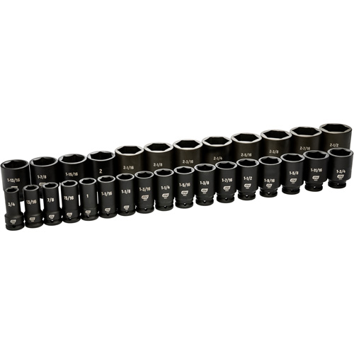 6 Point SAE Socket Set, 29 Pcs, Impact, 3/4" Drive Size, Deep EastCoast Offshore Supplies