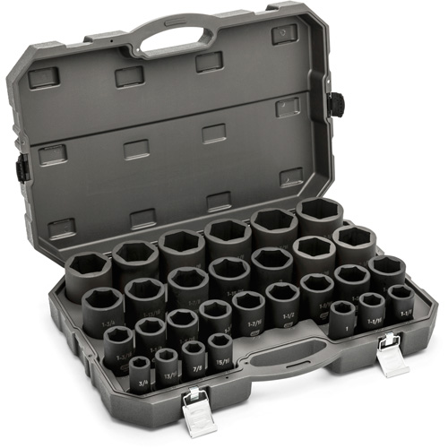 6 Point SAE Socket Set, 29 Pcs, Impact, 3/4" Drive Size, Deep EastCoast Offshore Supplies