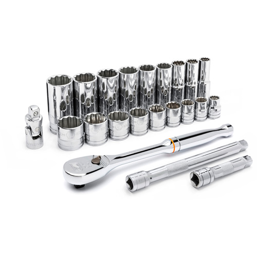 Jeu d'outils pour m&eacute;caniciens &agrave; 12 points SAE, 22 Mcx, Prise de 3/8", Profond EastCoast Offshore Supplies