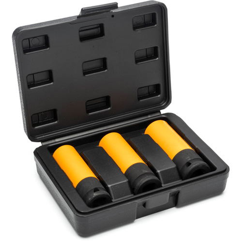 Metric High-Strength Wheel Protector Socket Set, 3 Pcs, Impact, 1/2" Drive Size, Deep EastCoast Offshore Supplies