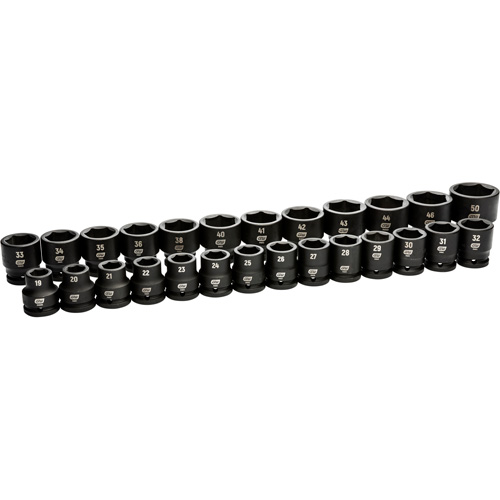 Jeu de douilles m&eacute;triques &agrave; 6 pans, 26 Mcx, Chocs, Prise de 3/4" EastCoast Offshore Supplies