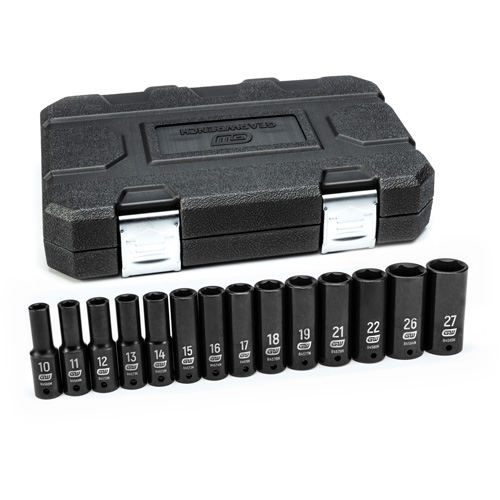 Jeu de douilles m&eacute;triques &agrave; 6 pans, 14 Mcx, Chocs, Prise de 1/2", Profond EastCoast Offshore Supplies