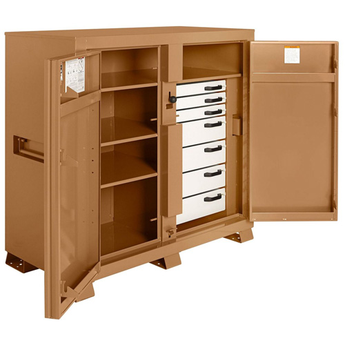 Model 112 Jobsite Cabinet with Padlock, Steel, 54.9 Cubic Feet, Tan EastCoast Offshore Supplies