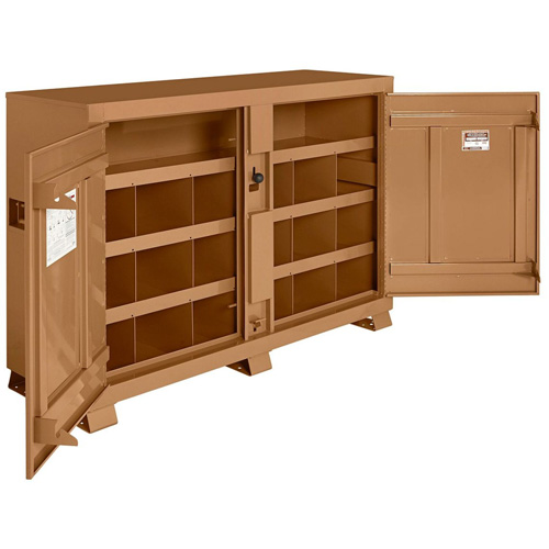 Model 129 Bin Storage Cabinet with Padlock, Steel, 48 Cubic Feet, Tan EastCoast Offshore Supplies