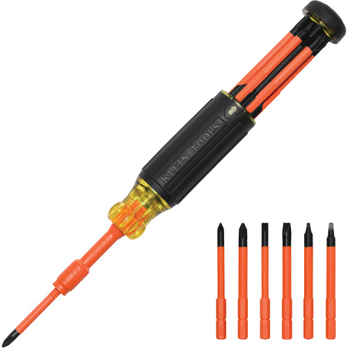 6-in-1 Insulated Auto-Lock Screwdriver, 9-1/2" L, Cushion Grip Handle EastCoast Offshore Supplies