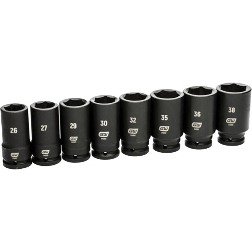 6 Point SAE Socket Set, 8 Pcs, Impact, 3/4" Drive Size, Deep EastCoast Offshore Supplies