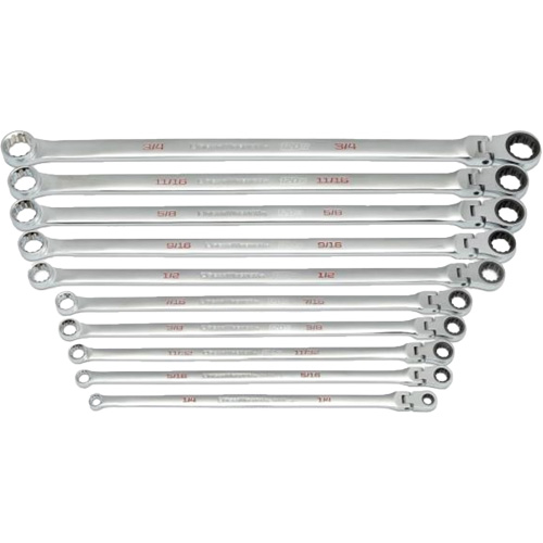 120XP Universal Spline XL Flex Head GearBox Wrench Set, Ratcheting Box, 10 Pieces, Imperial EastCoast Offshore Supplies