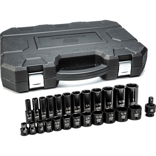 Jeu de douilles SAE &agrave; 6 pans, 25 Mcx, Chocs, Prise de 3/8", Profond EastCoast Offshore Supplies