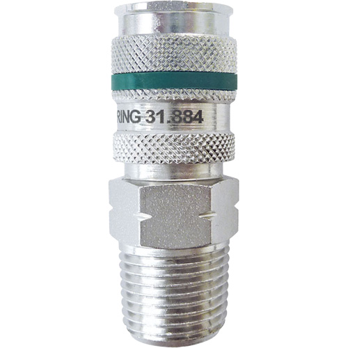 QUIKSILVER Ultraflo 7.8 mm Quick Coupler, Zinc-Plated Steel, 1/2", Male NPT, 362 PSI EastCoast Offshore Supplies