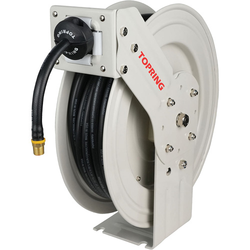 D&eacute;vidoir de tuyau &agrave; rappel automatique &agrave; bras simple de type L MAXREEL avec tuyau en caoutchouc, Air, 3/8" x 50', Tuyau simple, 250 PSI EastCoast Offshore Supplies