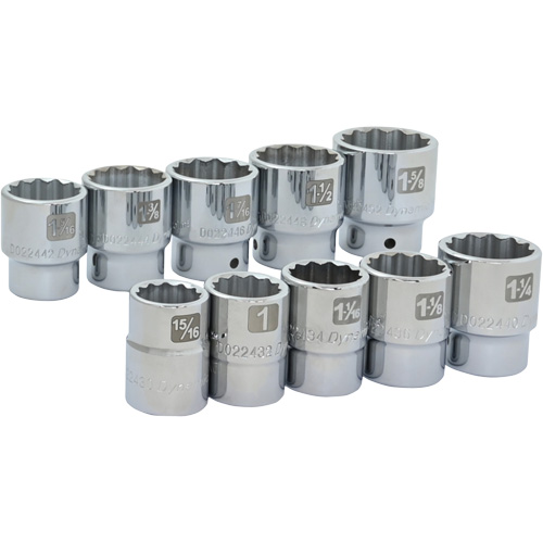 Jeu de douilles SAE &agrave; 12 pans, 10 Mcx, Prise de 3/4" EastCoast Offshore Supplies