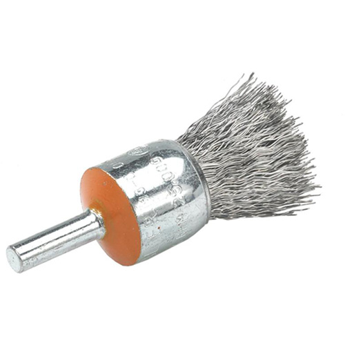 Mounted End Brush with Crimped Wires, 1/2", 0.02" Fill, 1/4" Shank EastCoast Offshore Supplies