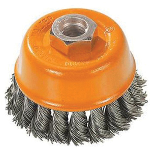 Knot-Twisted Wire Cup Brush, 3" Dia. x M10x1.25 Arbor EastCoast Offshore Supplies