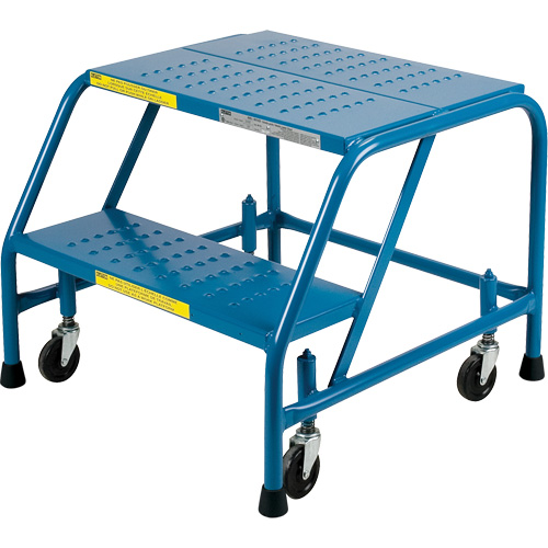 Rolling Step Ladder, 2 Steps, 18" Step Width, 19" Platform Height, Steel EastCoast Offshore Supplies
