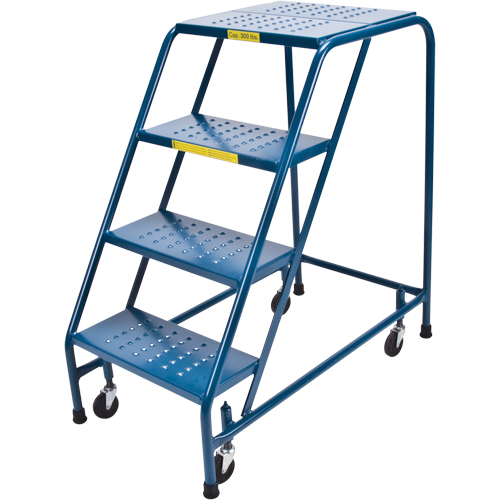 Rolling Step Ladder, 4 Steps, 18" Step Width, 37" Platform Height, Steel EastCoast Offshore Supplies