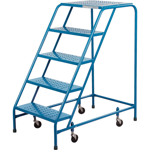 Rolling Step Ladder, 5 Steps, 18" Step Width, 46" Platform Height, Steel EastCoast Offshore Supplies