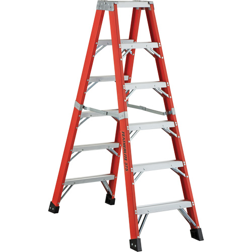 6600 AA Series Industrial Extra Heavy-Duty 2-Way Stepladders, Fibreglass, 375 lbs. Capacity, 4' EastCoast Offshore Supplies
