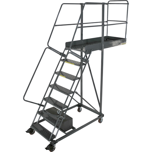 Cantilever Rolling Ladders, Unsupported, 10 Steps, 14" Platform Depth, 100" Platform Height EastCoast Offshore Supplies