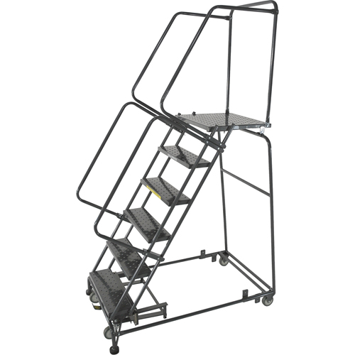 Weight Actuated Lockstep Rolling Ladders, 8 Steps, 24" Step Width, 80" Platform Height, Steel EastCoast Offshore Supplies