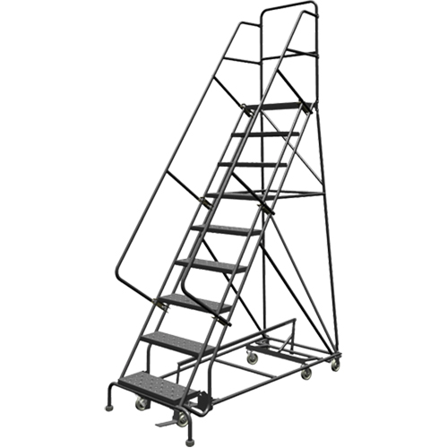 All Directional Rolling Ladder, 9 Steps, 24" Step Width, 90" Platform Height, Steel EastCoast Offshore Supplies