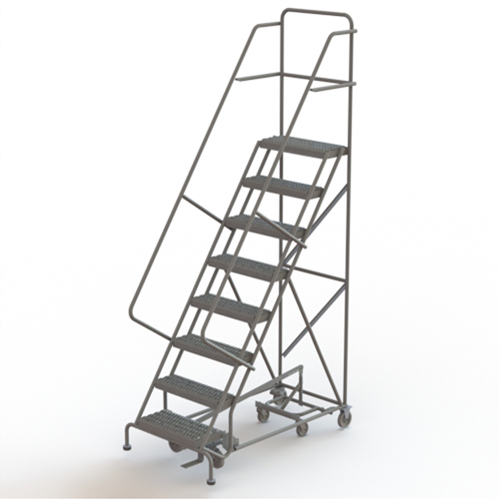 All Directional Rolling Ladder, 8 Steps, 24" Step Width, 80" Platform Height, Steel EastCoast Offshore Supplies