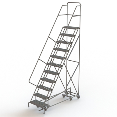 All Directional Rolling Ladder, 11 Steps, 24" Step Width, 110" Platform Height, Steel EastCoast Offshore Supplies