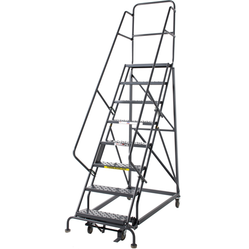 &eacute;chelles roulantes robustes, 8 marches, Largeur de la marche 24", Hauteur de la plateforme 80", Acier EastCoast Offshore Supplies