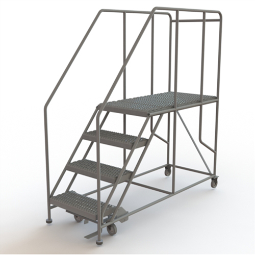 Mobile Work Platform, Steel, 4 Steps, 40" H, 47" D, 24" Step, Serrated EastCoast Offshore Supplies