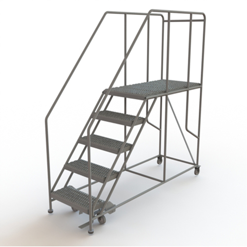 Mobile Work Platform, Steel, 5 Steps, 50" H, 47" D, 24" Step, Serrated EastCoast Offshore Supplies
