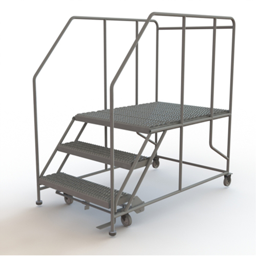 Mobile Work Platform, Steel, 3 Steps, 30" H, 48" D, 36" Step, Serrated EastCoast Offshore Supplies