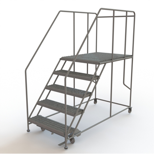 Mobile Work Platform, Steel, 5 Steps, 50" H, 48" D, 36" Step, Serrated EastCoast Offshore Supplies