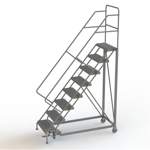 Safety Slope Rolling Ladder, 8 Steps, Serrated, 50° Incline, 80" High EastCoast Offshore Supplies