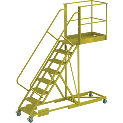 Cantilever Rolling Ladder, Supported, 8 Steps, 40" Platform Depth, 80" Platform Height EastCoast Offshore Supplies