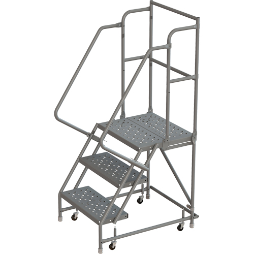 Deep Top Step Rolling Ladder, 3 Steps, 16" Step Width, 30" Platform Height, Steel EastCoast Offshore Supplies