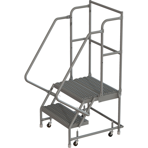Deep Top Step Rolling Ladder, 2 Steps, 16" Step Width, 20" Platform Height, Steel EastCoast Offshore Supplies