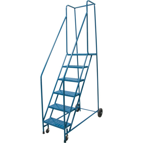 Escabeau roulant, 6 marches, Largeur de la marche 18", Hauteur de la plateforme 55", Acier EastCoast Offshore Supplies